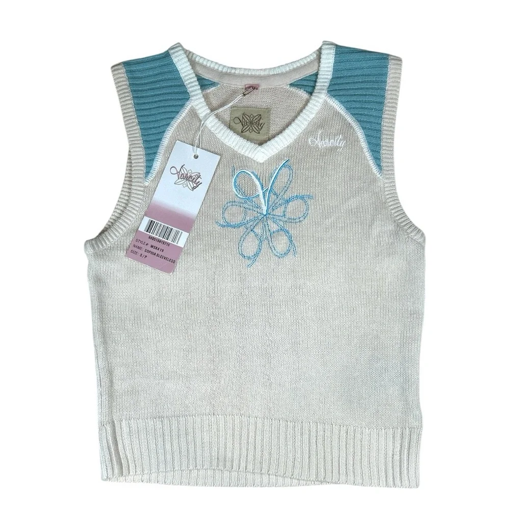 Varcity Girls Knit Sophia Sleeveless Top and Matching Skirt - Size S‎